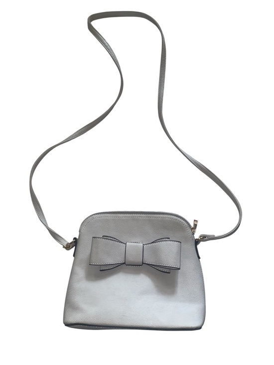 Handbags - Gray dome-shaped crossbody bag featuring a large bow accent. New.